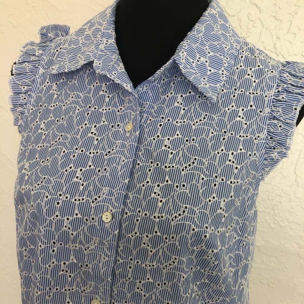 Lilly Pulitzer Lenox Button Down Blouse Top Summer - Picture 3 of 7